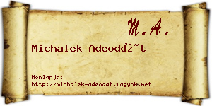 Michalek Adeodát névjegykártya